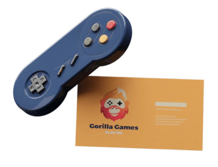 Gorilla Games controller and business card